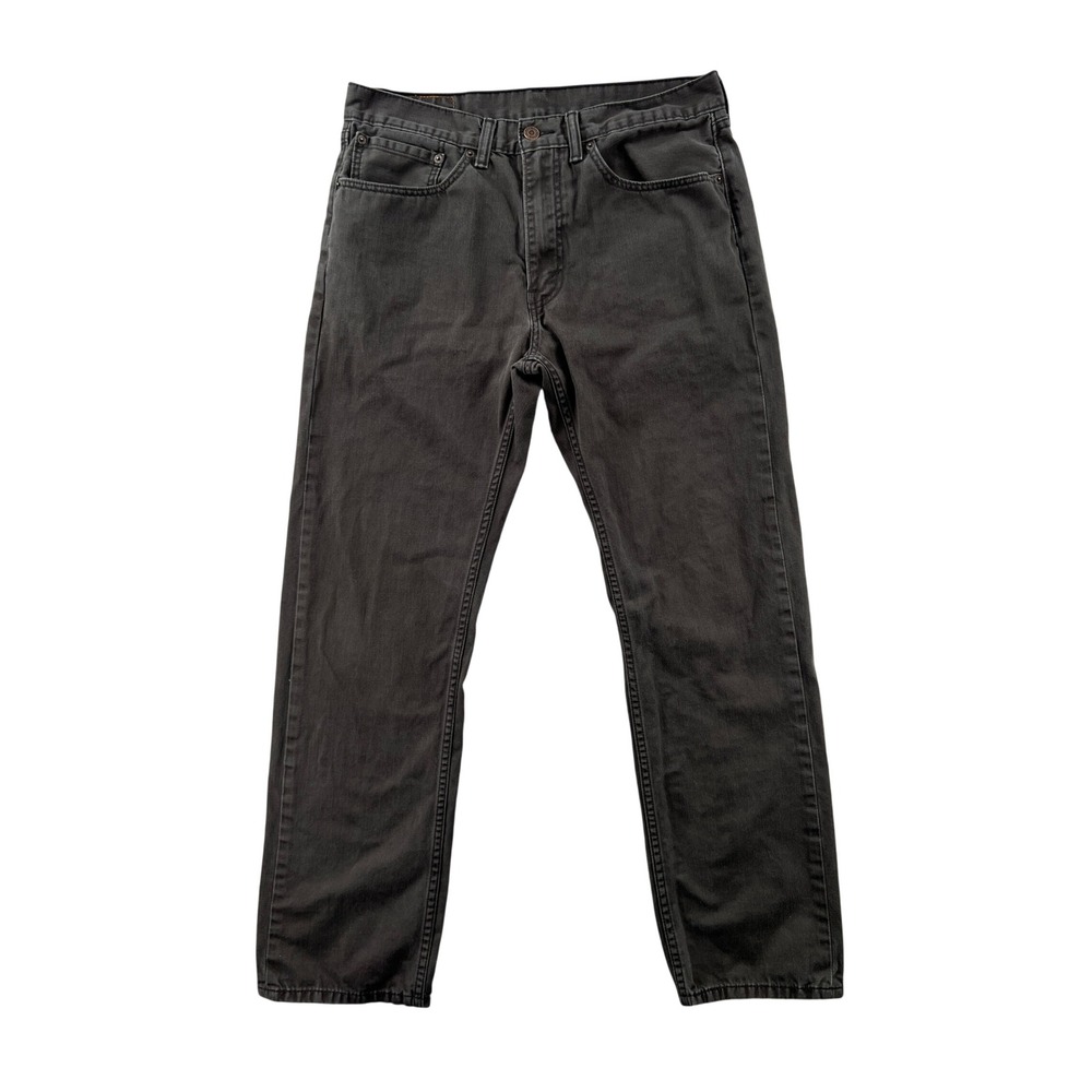 Levis 505 Regular Fit Jeans Mens 34x31 Faded Black Charcoal Straight Leg Denim